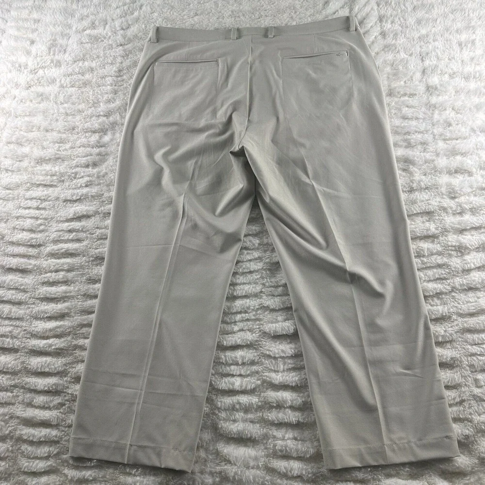 Greg Norman Pants Mens 38X30 Beige‎ Chino Golf Stretch Flat Front Straight Logo